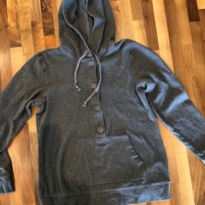 GAP woman’s M grey hooded, button down half way jacket